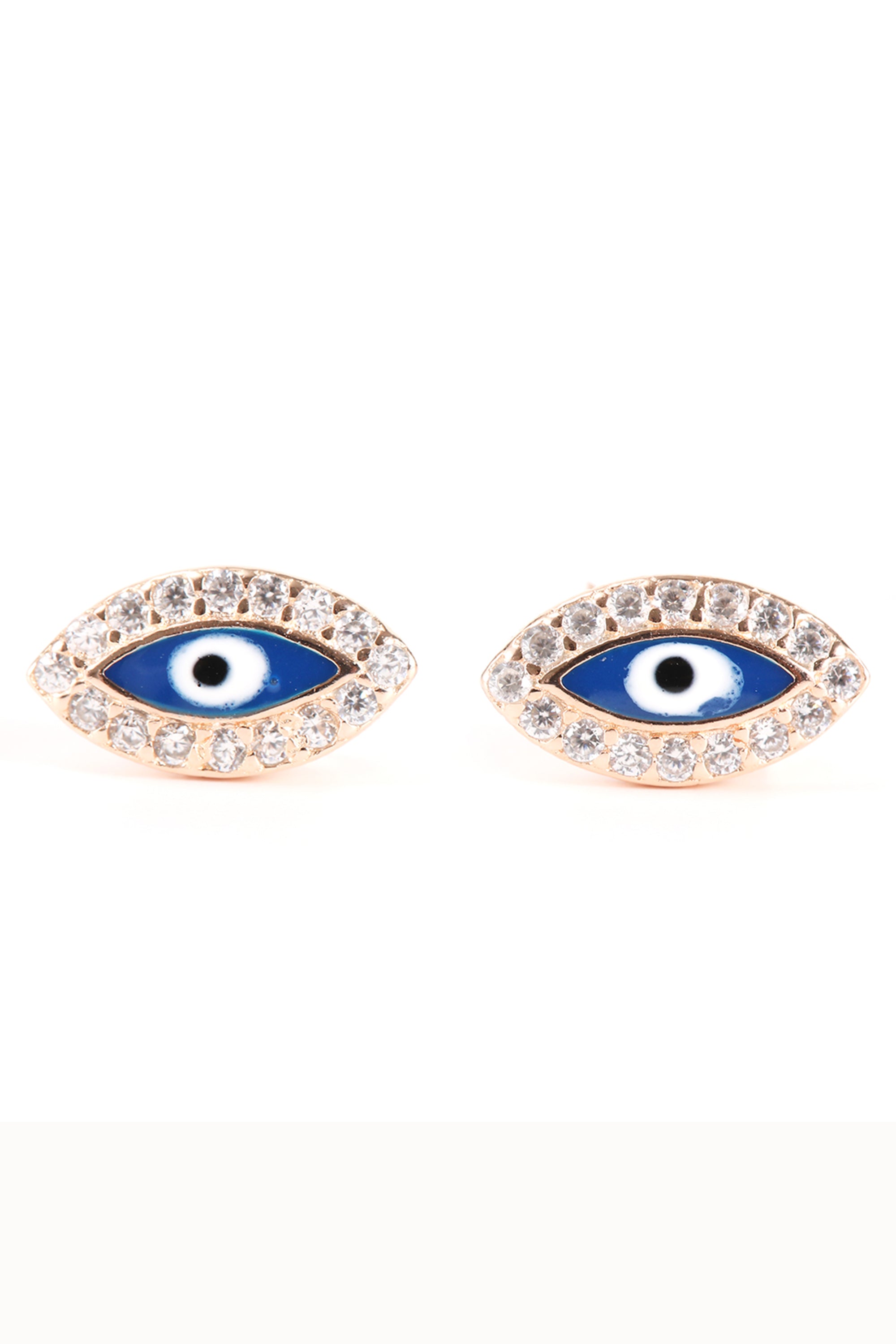Diamond Mini Evil Eye Stud Earrings - Zoe Lev Jewelry